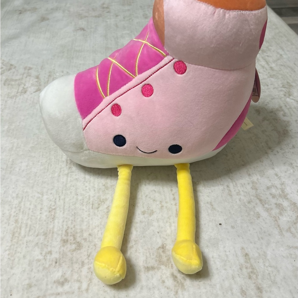 Plush Pink & Yellow Kids Toy Boot Plushie